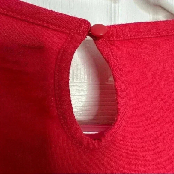 Old Navy Tunic Shirt Flowy Bell  Sleeves Pinkish Red Size Large (10-12) - Picture 15 of 16